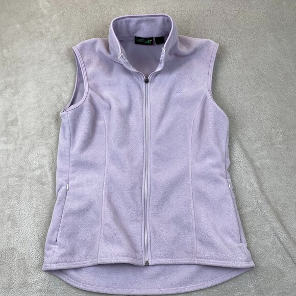 Eastern Mountain Sports Womens Vest Medium Purple Full Zip Fleece Mock Neck - Picture 10 of 11